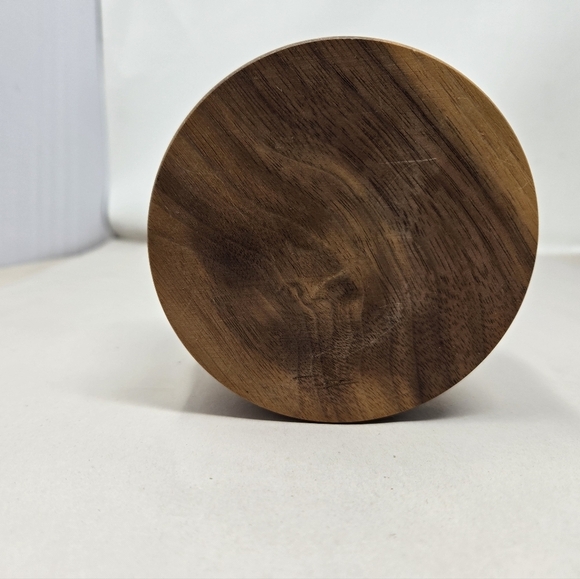 Maple Potpourri Bowl With Pewter Floral Design Lid Decorative Wood Design - Picture 7 of 13